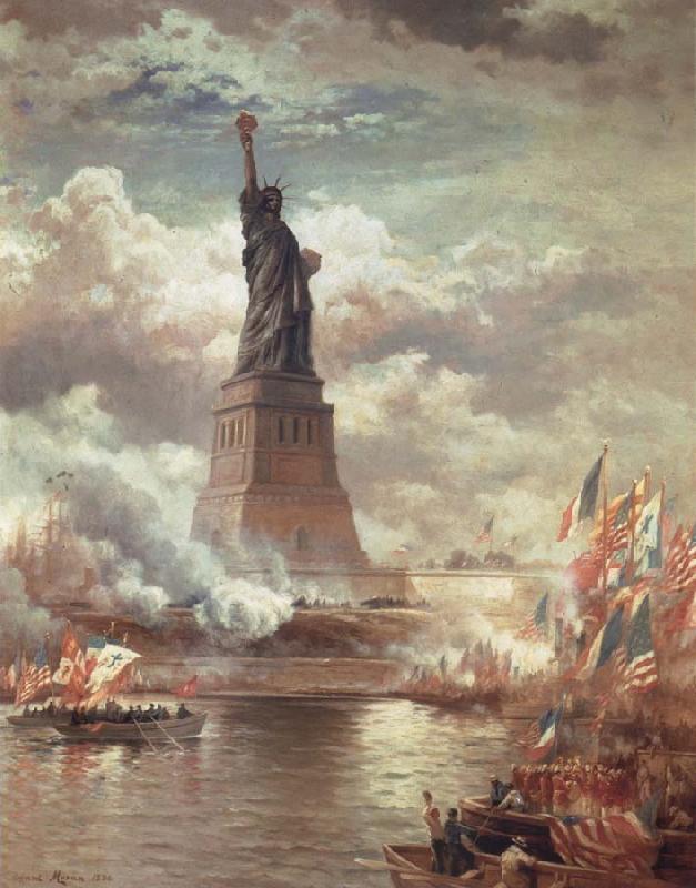 Moran, Edward Statue of Liberty Enlightening the World oil painting picture